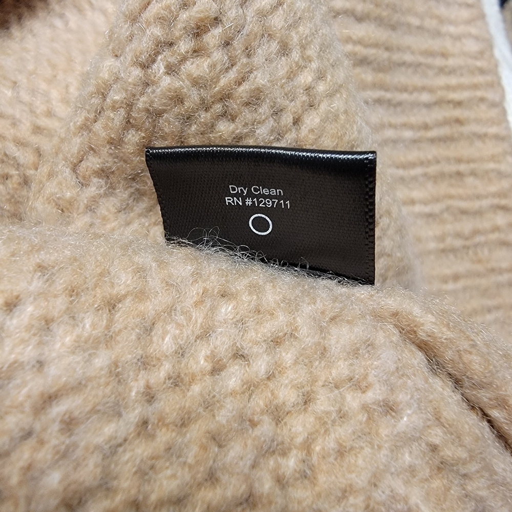 Jenni Kayne 2XL Merino Cashmere Sweater Tan Brown Crew Neck - Picture 8 of 9